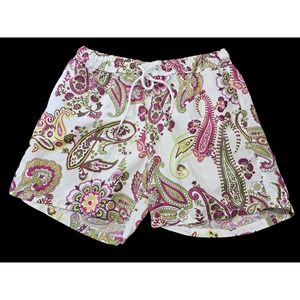SOOBAYA‎ Men's L Multicolor Paisley Drawstring Swim Trunks Swimsuit Short EUC